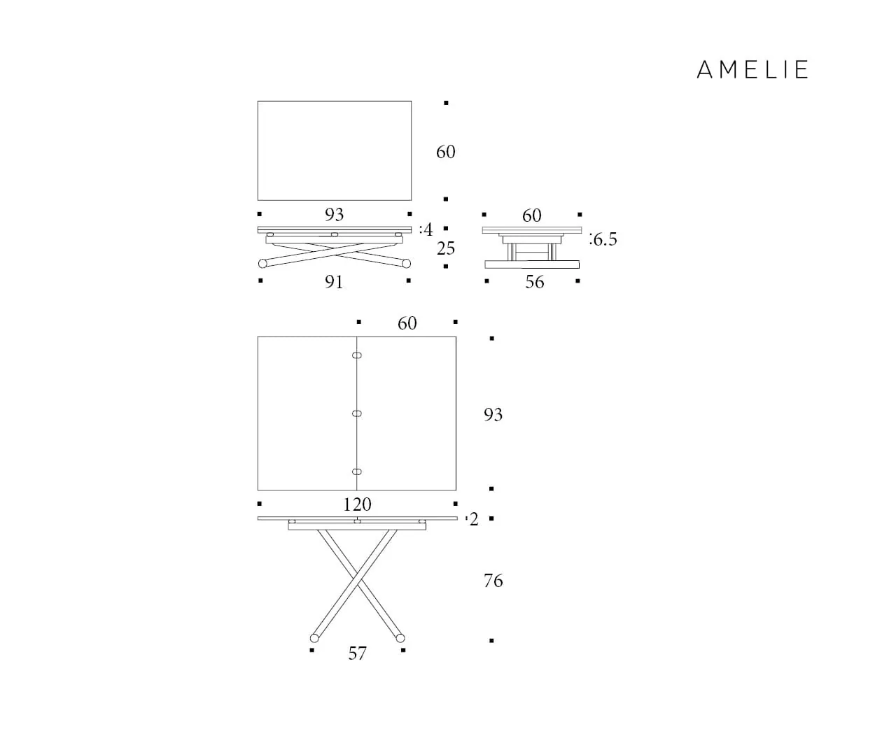 Amelie — technische tekening 1