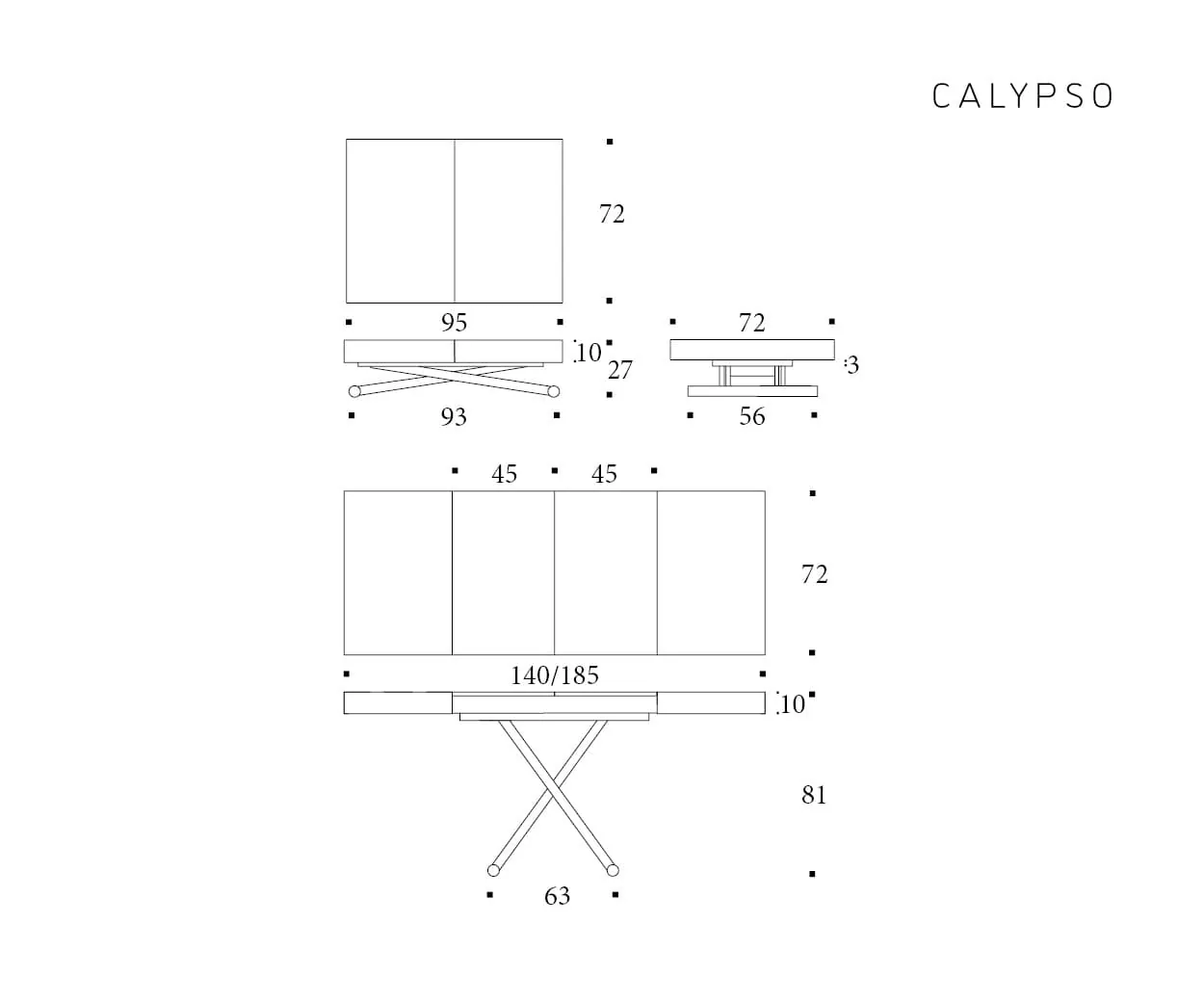 Calypso — technische tekening 1