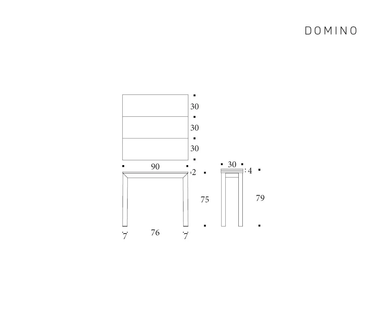 Domino — technische tekening 1