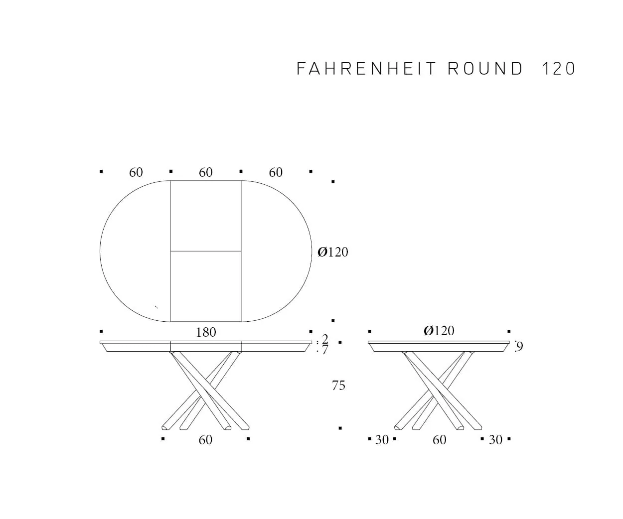 Fahrenheit round — technische tekening 4