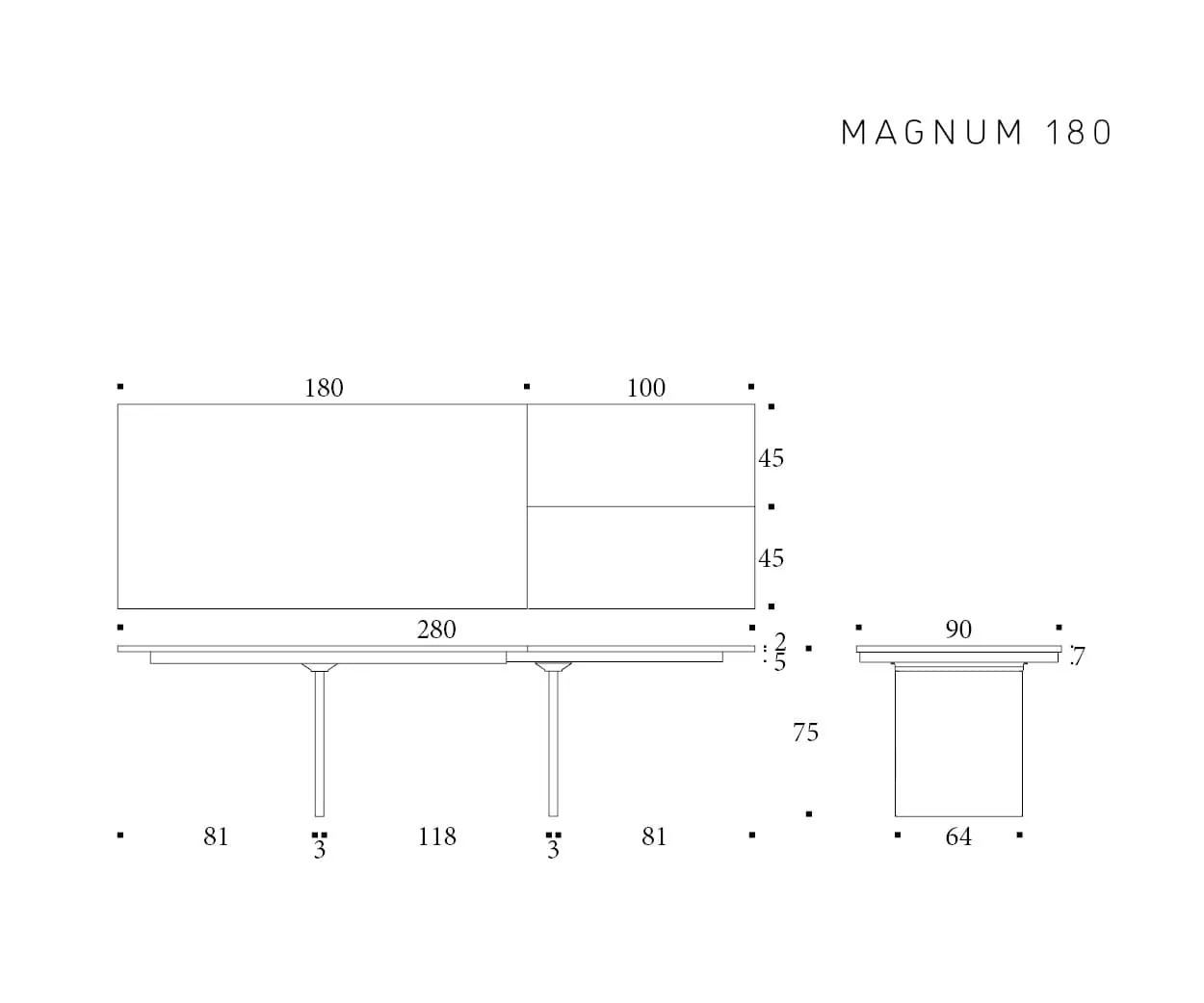 Magnum — technische tekening 1