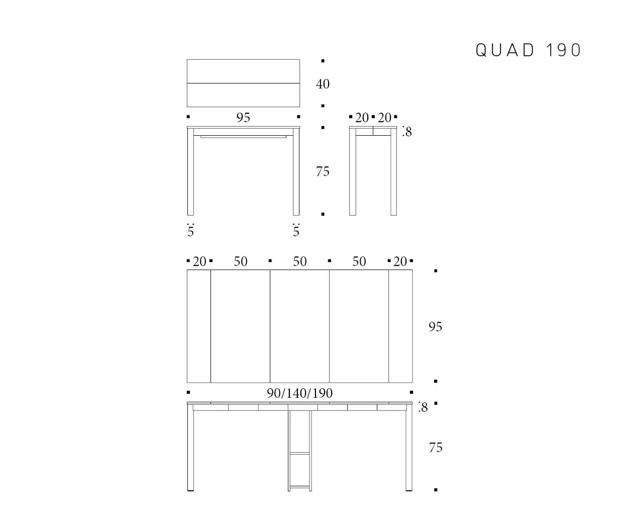 Quad — technische tekening 1