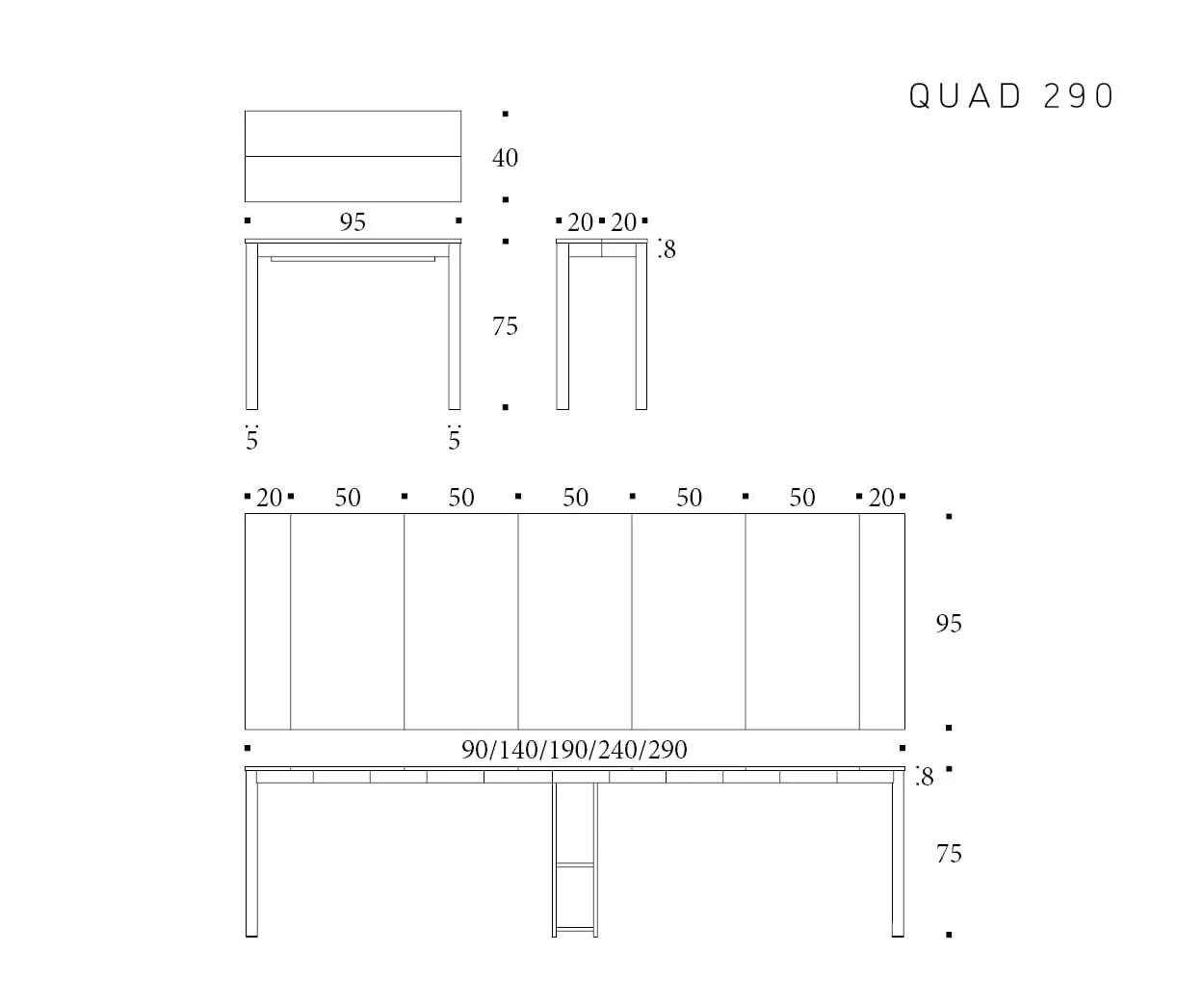 Quad — technische tekening 2