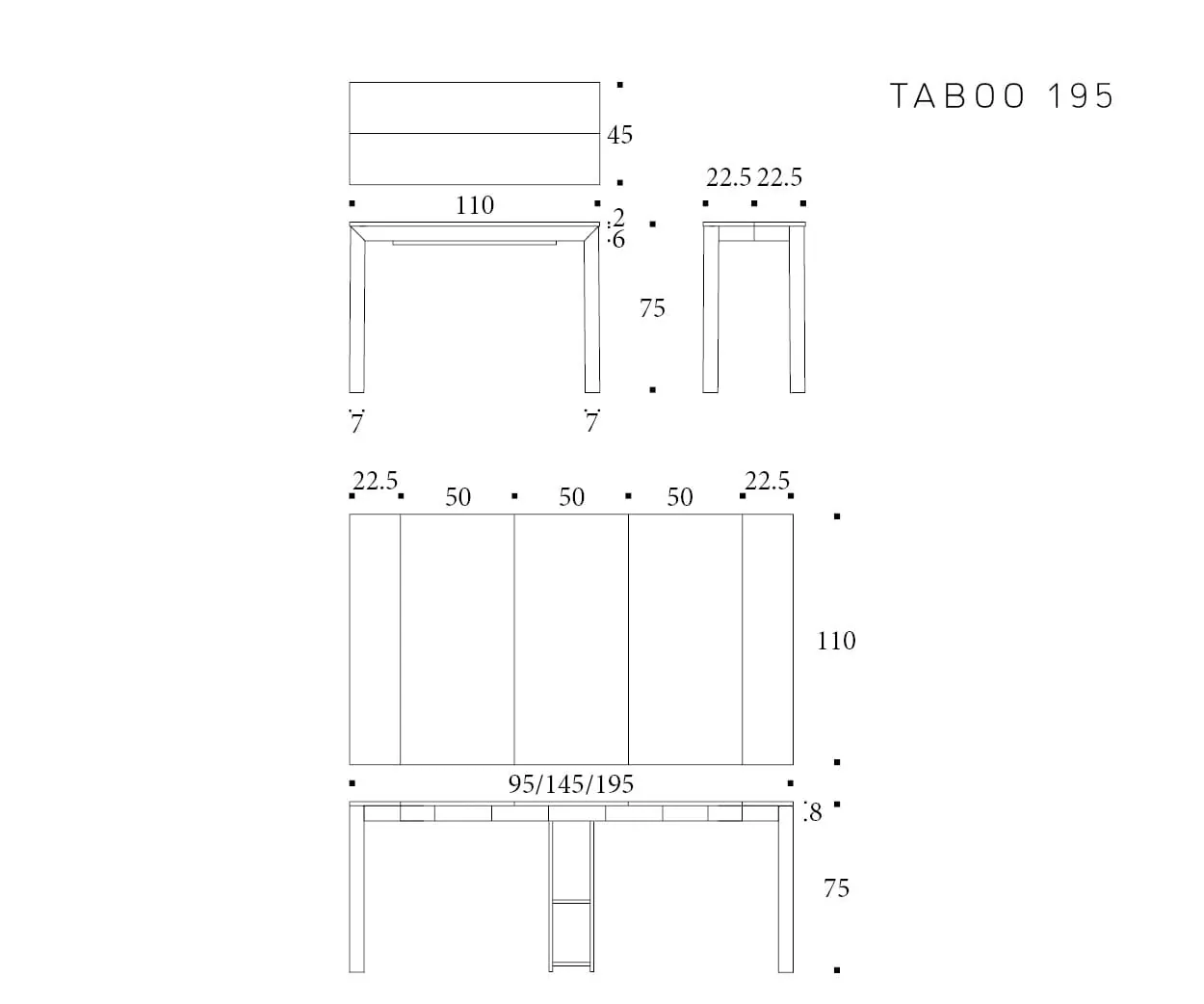 Taboo — technische tekening 1