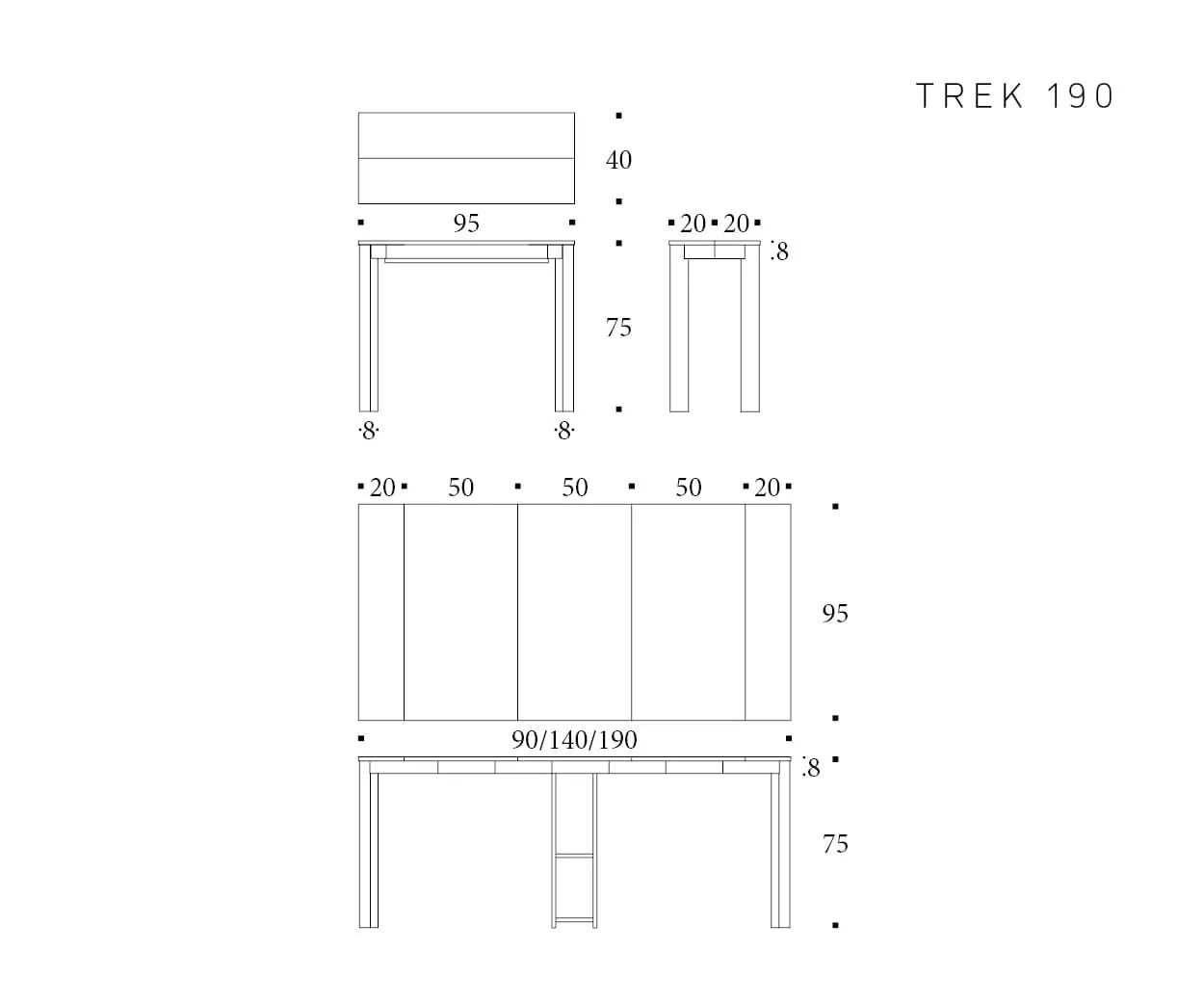 Trek — technische tekening 1
