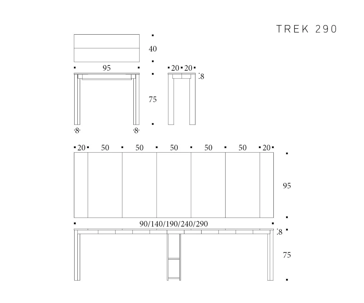 Trek — technische tekening 2
