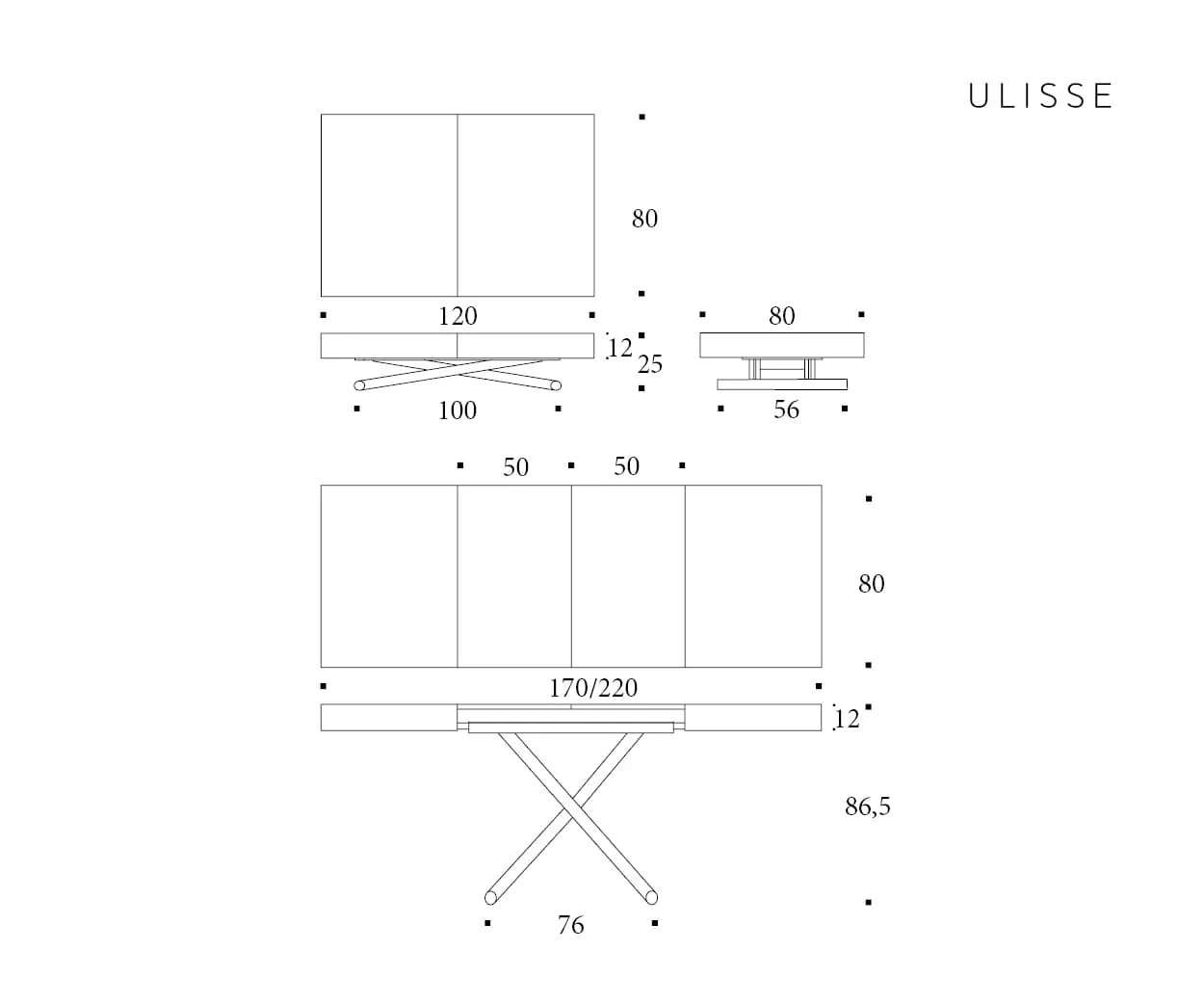 Ulisse — technische tekening 1