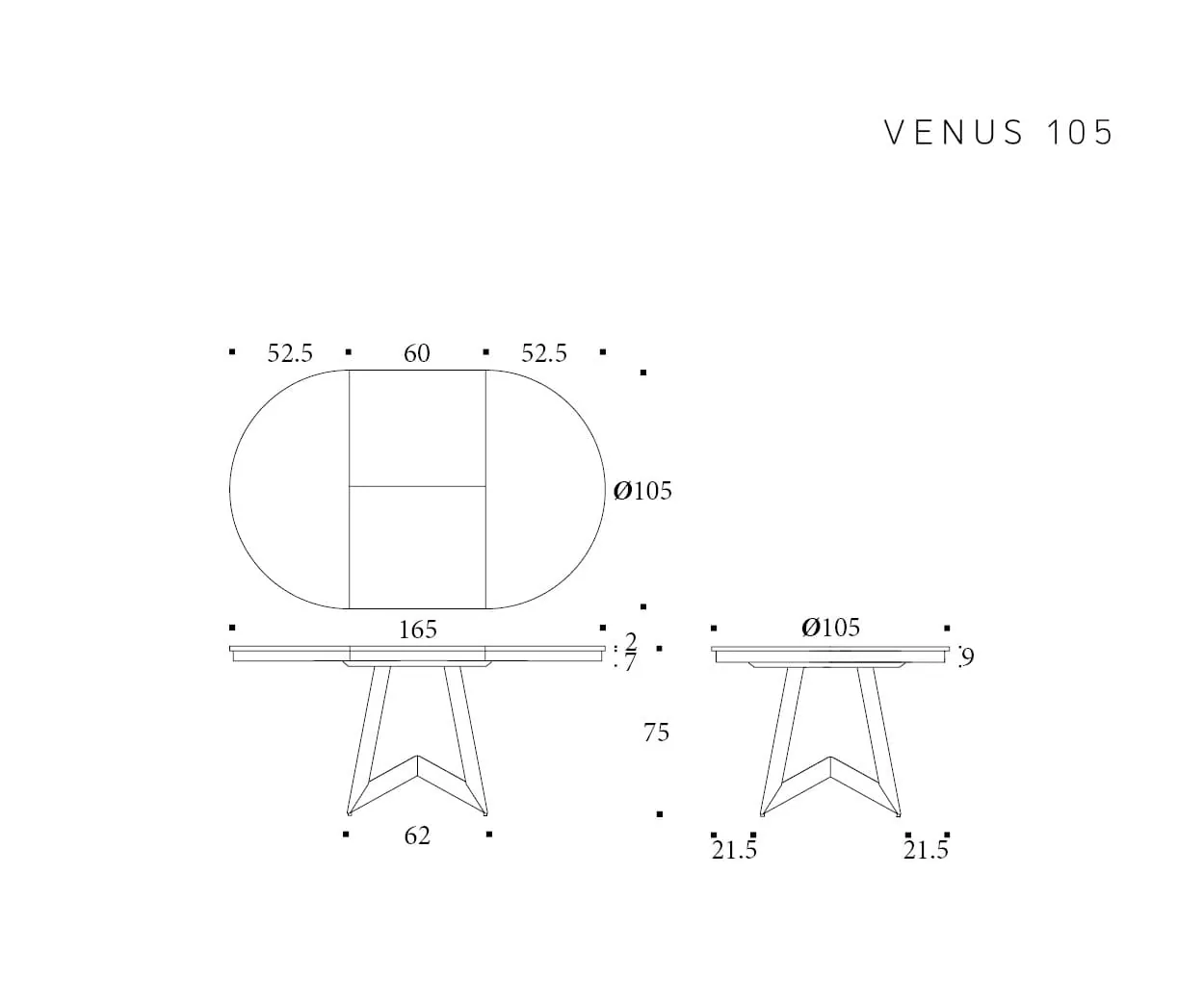 Venus — technische tekening 2