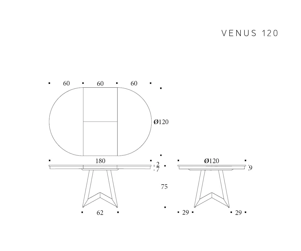 Venus — technische tekening 3