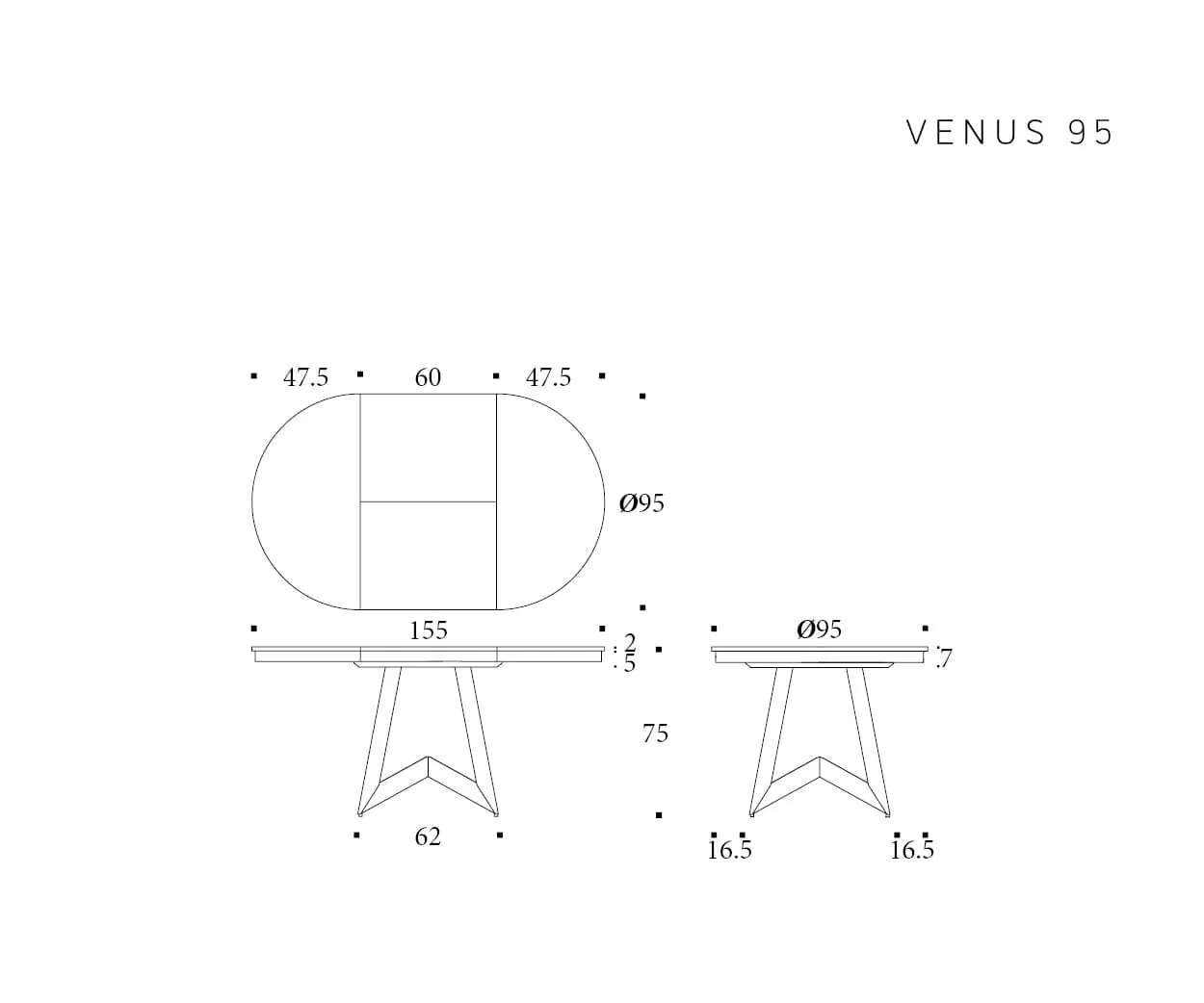 Venus — technische tekening 1