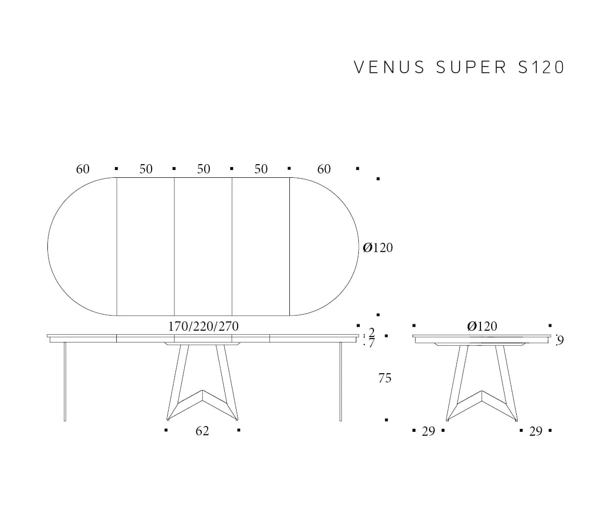 Venus — technische tekening 4