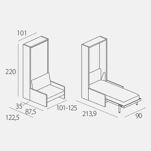 Altea Sofa — technische tekening 1