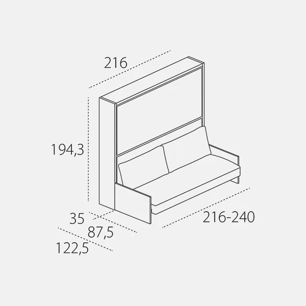 Kali Duo Sofa — technische tekening 1