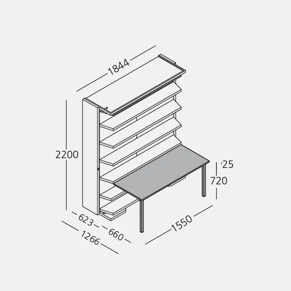 LGM 2.0 Book Tafel — technische tekening 1