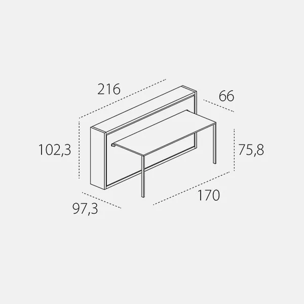 Poppi + Desk — technical drawing 1