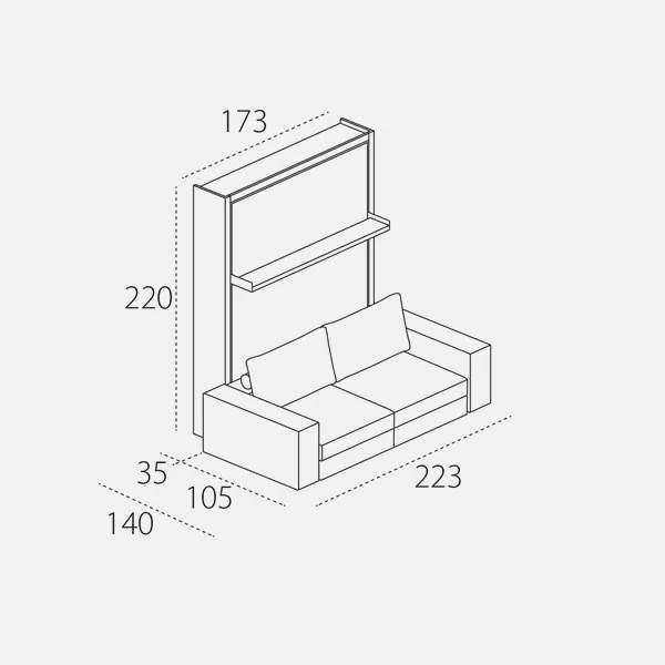 Tango Sofa — technische tekening 1